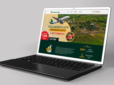 Laptop mockup displaying website design with mobile version beside it