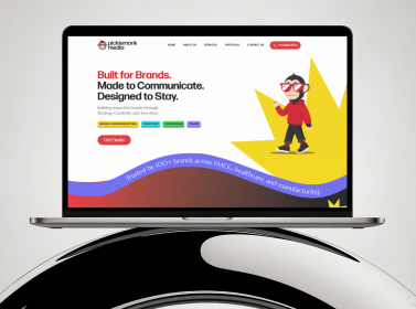 Laptop mockup displaying website design with mobile version beside it