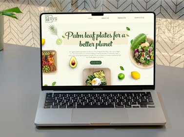 Website landing page design with green eco-friendly theme